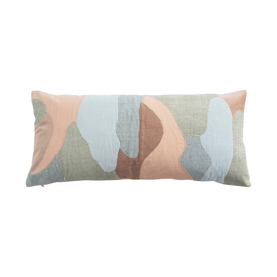 Patchwork Lumbar Pillow - Terracotta